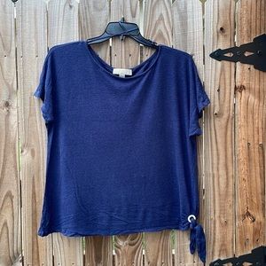 Michael Kors Women's Blue linen Knit Top sz XL